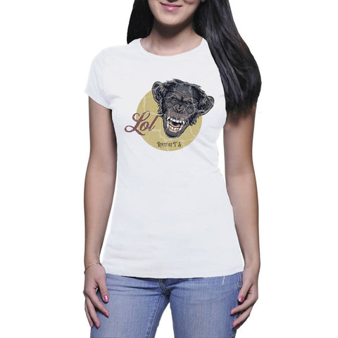 LOL (Laughing Chimp) - Ladies T-Shirt (Route 62 T'S)