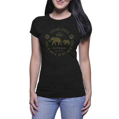 Explore Africa Elephants - Ladies T-Shirt (Route 62 T'S)